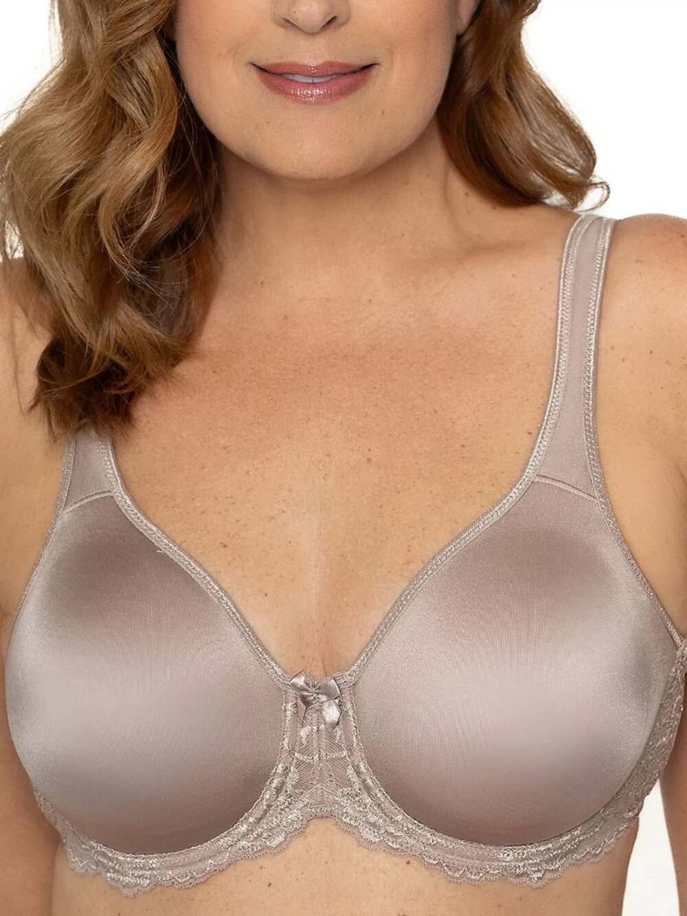 Lunaire Seamless Underwire Bra with Lace Trim, Fawn Sz 38C a696770